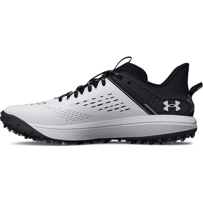 Under Armour Men's Yard Low Turf Baseball Shoe, (002) Black/White/White, 5.5