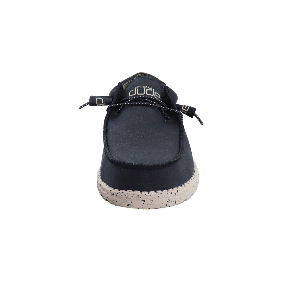 Hey Dude Men's Wally Recycled Leather Navy Size 11 | Men’s Shoes | Men's Lace Up Loafers | Comfortable & Light-Weight