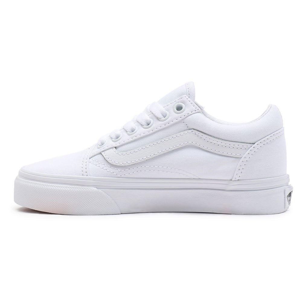 Vans Boy's & Girl's Old Skool Pre School Little Kid Skate Shoe (True White, Medium, Numeric_10_Point_5)