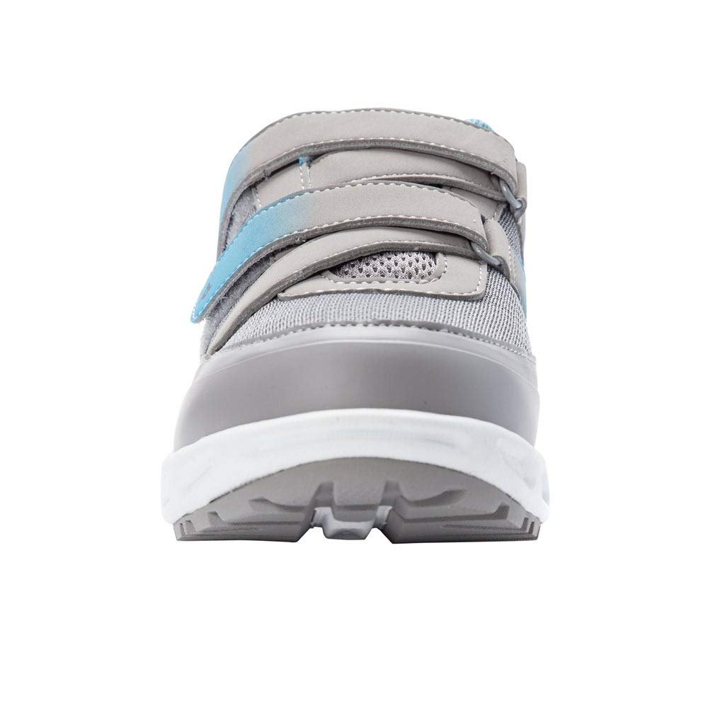 Propet Women's Matilda Strap Sneaker, Grey/Blue, 07 2E US