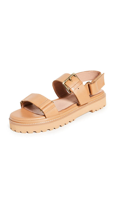 Madewell Women's The Cady Lugsole Sandals, Desert Camel, Tan, 7 Medium US