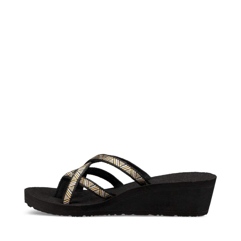 Teva Women's W Mush Mandalyn Wedge Ola 2 Flip-Flop, agave black/metallic, 8 M US