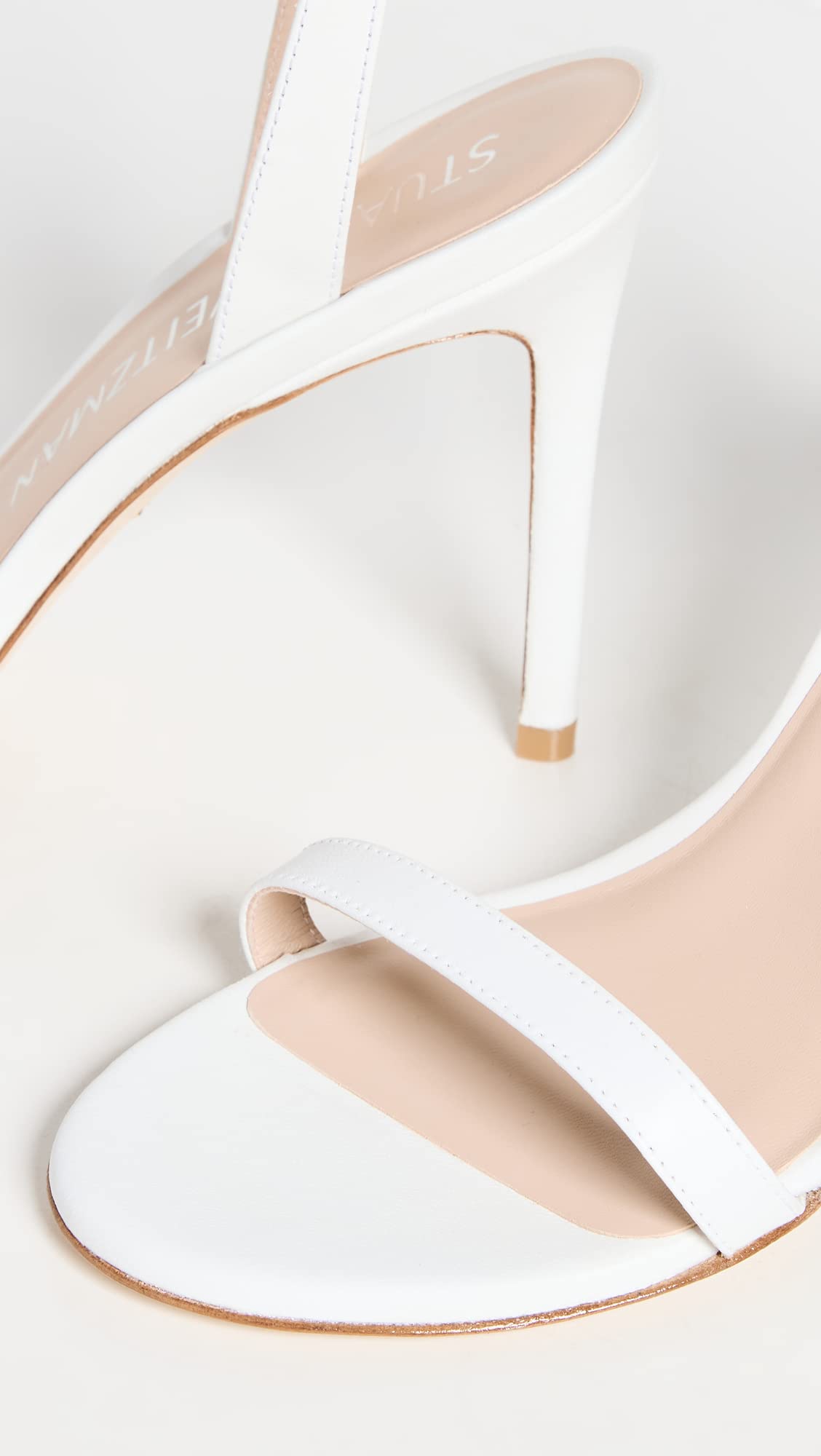Stuart Weitzman Barelynude 100 Sandal White 9.5 B