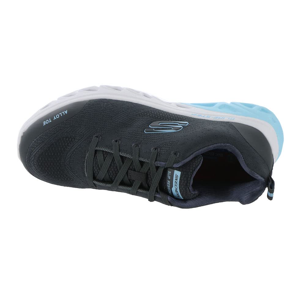 Skechers Work Glide Step SR Work Shoe 108086 Womens Oxford 75 BM US CharcoalLight Blue