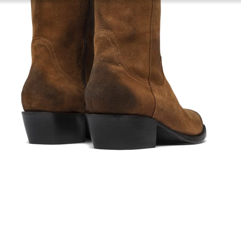 Mezcalero | Cowboys Women suede boots with finish shading on the toe and heel - Mirta Camel (8.5)