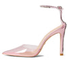 Stuart Weitzman Stuart Glam 100 Strap Pump Light Pink/Cotton Candy/Clear 6 B