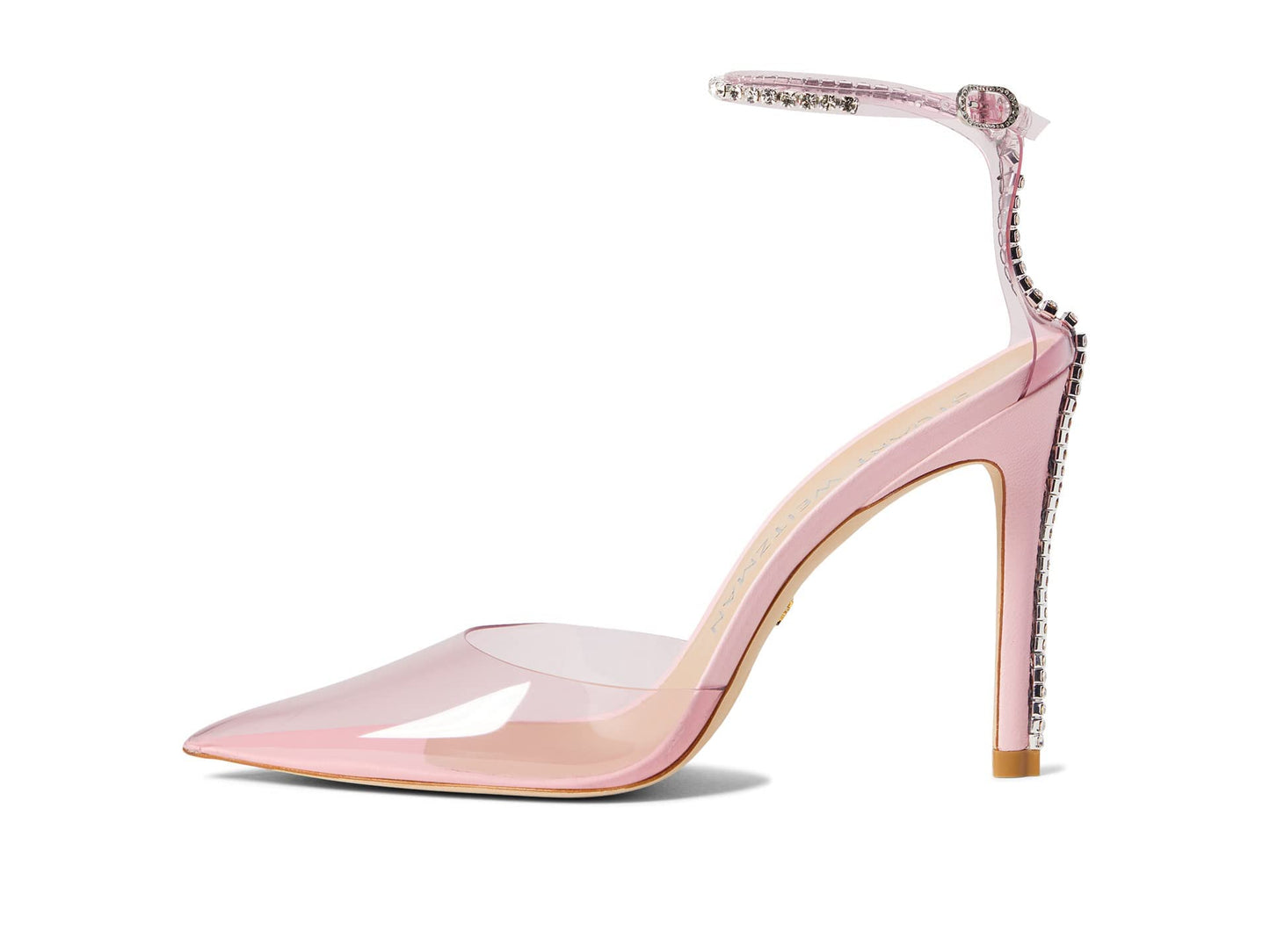 Stuart Weitzman Stuart Glam 100 Strap Pump Light Pink/Cotton Candy/Clear 6 B
