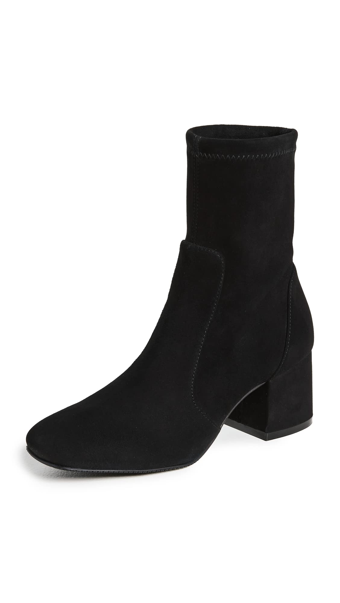 Stuart Weitzman Women's 60mm Sleek Sock Booties, Black, 9.5 Medium US
