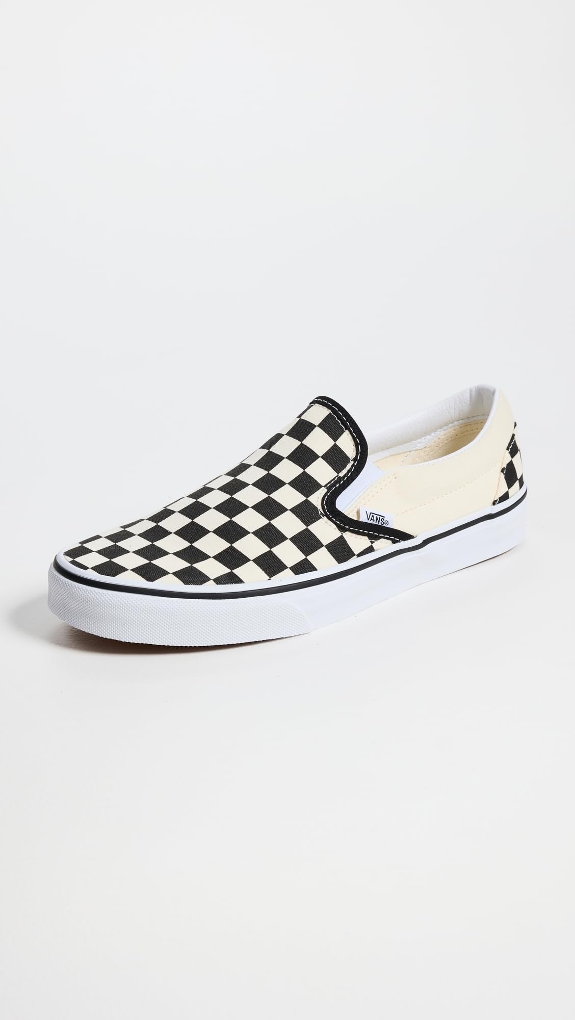 Vans Slip On Unisex Sneakers, Checkerboard Black/Off White, 6.5 US Women/5 US Men
