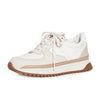 Madewell Women's Kickoff Trainer Sneakers in Neutral Colorblock Leather, Antique Cream Multi, 6 Medium US