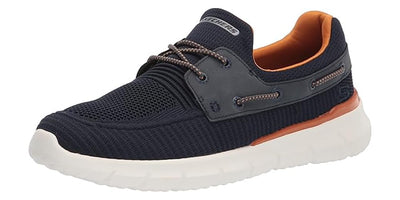 Skechers Men's Del Retto-Clean Slate Knitted Bungee Slip On, Navy, 14 W US