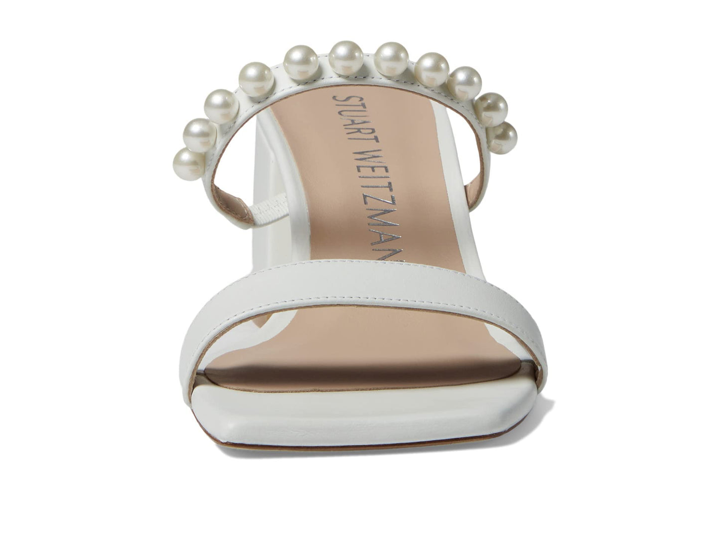Stuart Weitzman Goldie 60 Block Slide White 9 B