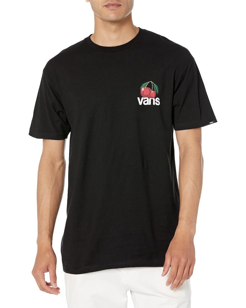Vans Men's Short Sleeve T-Shirt, Cherry Check Black, X-Large