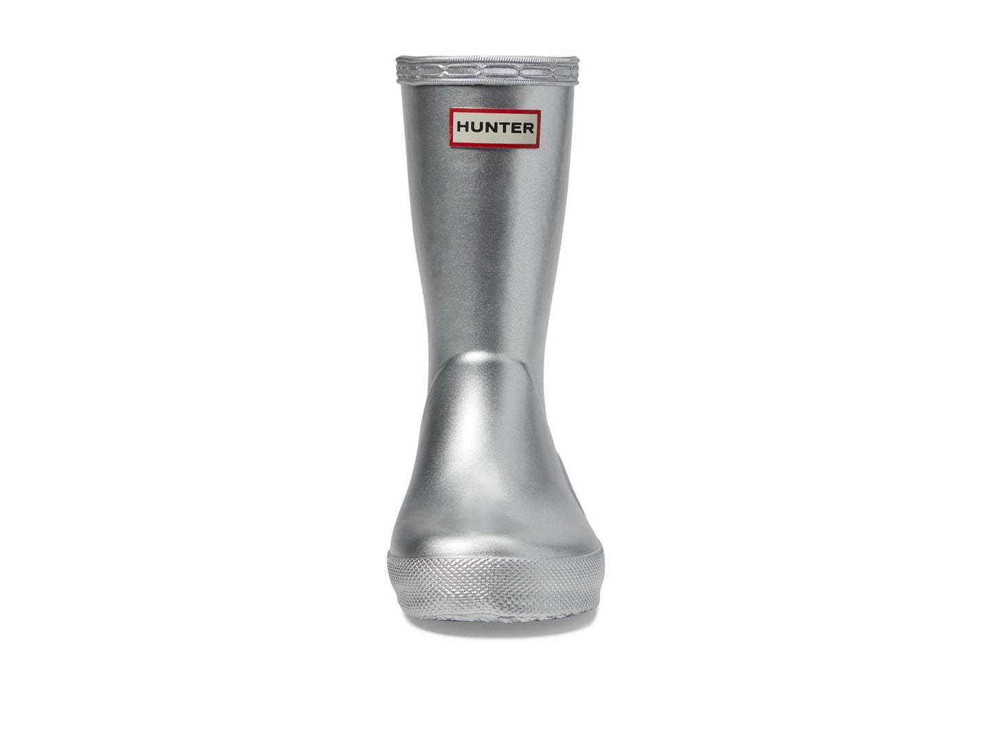 Hunter Little Kids Original First Classic Metal Rain Boot, Silver, 6
