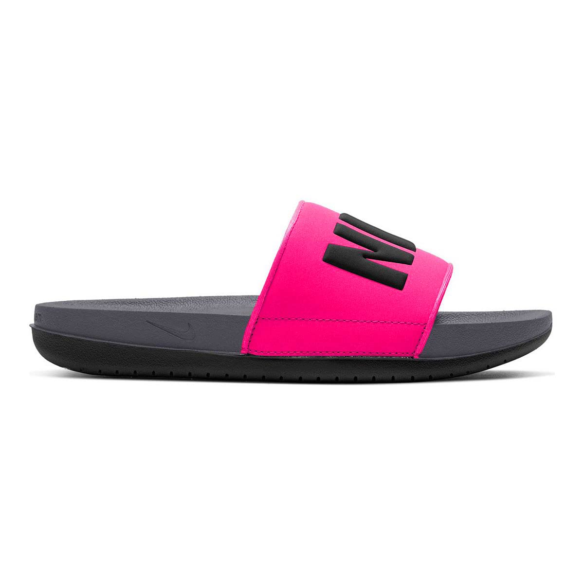 Nike Womens Offcourt Padded Insole Slip On Slide Sandals (Hot Pink/Charcoal, us_footwear_size_system, adult, women, numeric, medium, numeric_9)