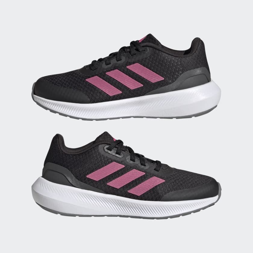 adidas Falcon 3 Sport Lace Shoes Kids', Black, Size 13.5K