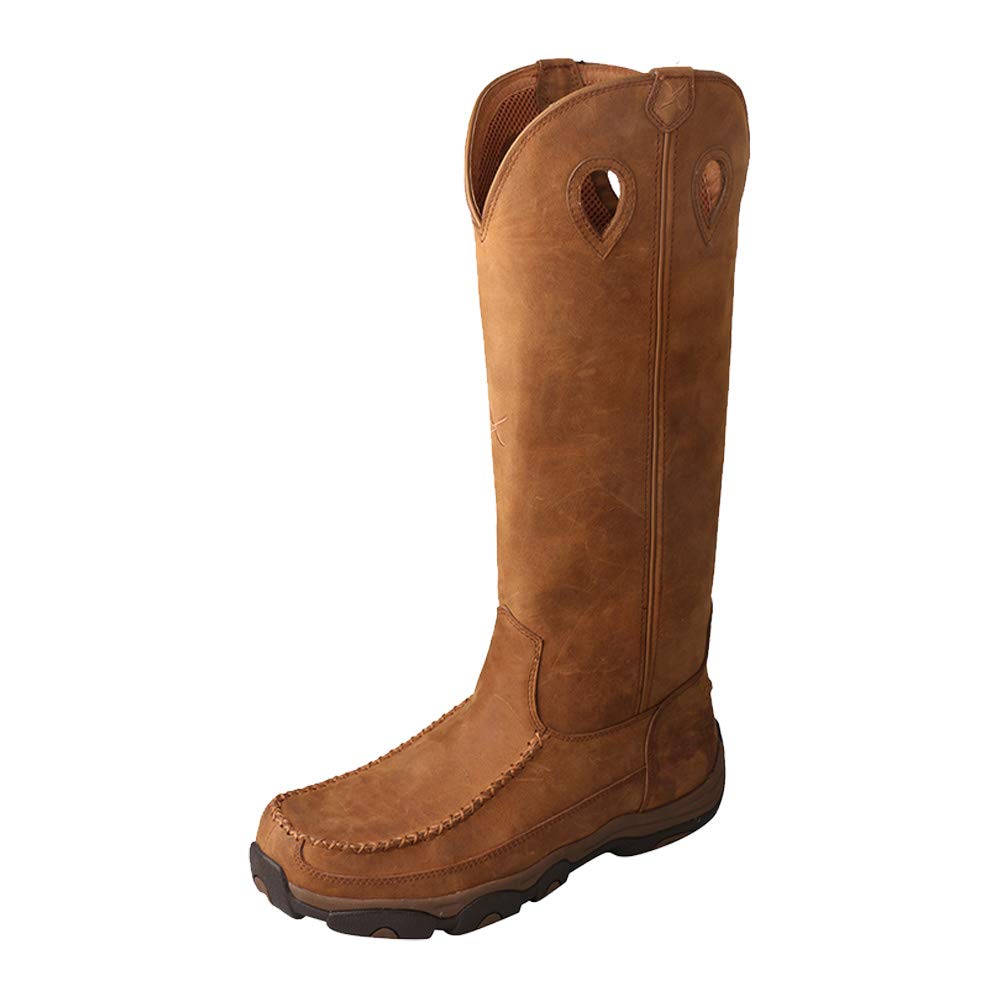 Twisted X Men's 17" Snake Boot, Moc Toe, Distressed Saddle & Saddle, 13 M