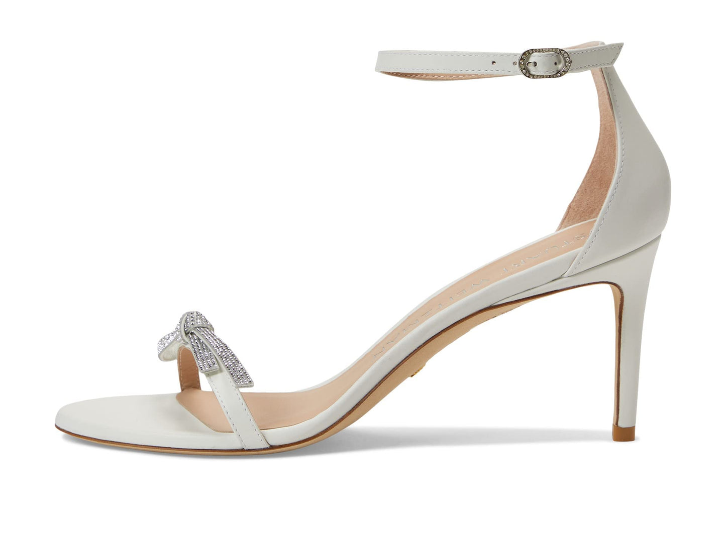 Stuart Weitzman Nudist Bow 75 Sandal White 9.5 B
