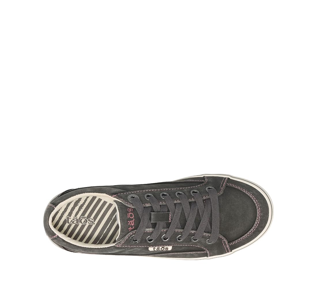 Taos Footwear Women's Moc Star Graphite Distressed Sneaker 7.5 (M) US