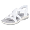 Skechers Women's Reggae Slim - Stretch Flex Hands Free Slip-ins, White, 7