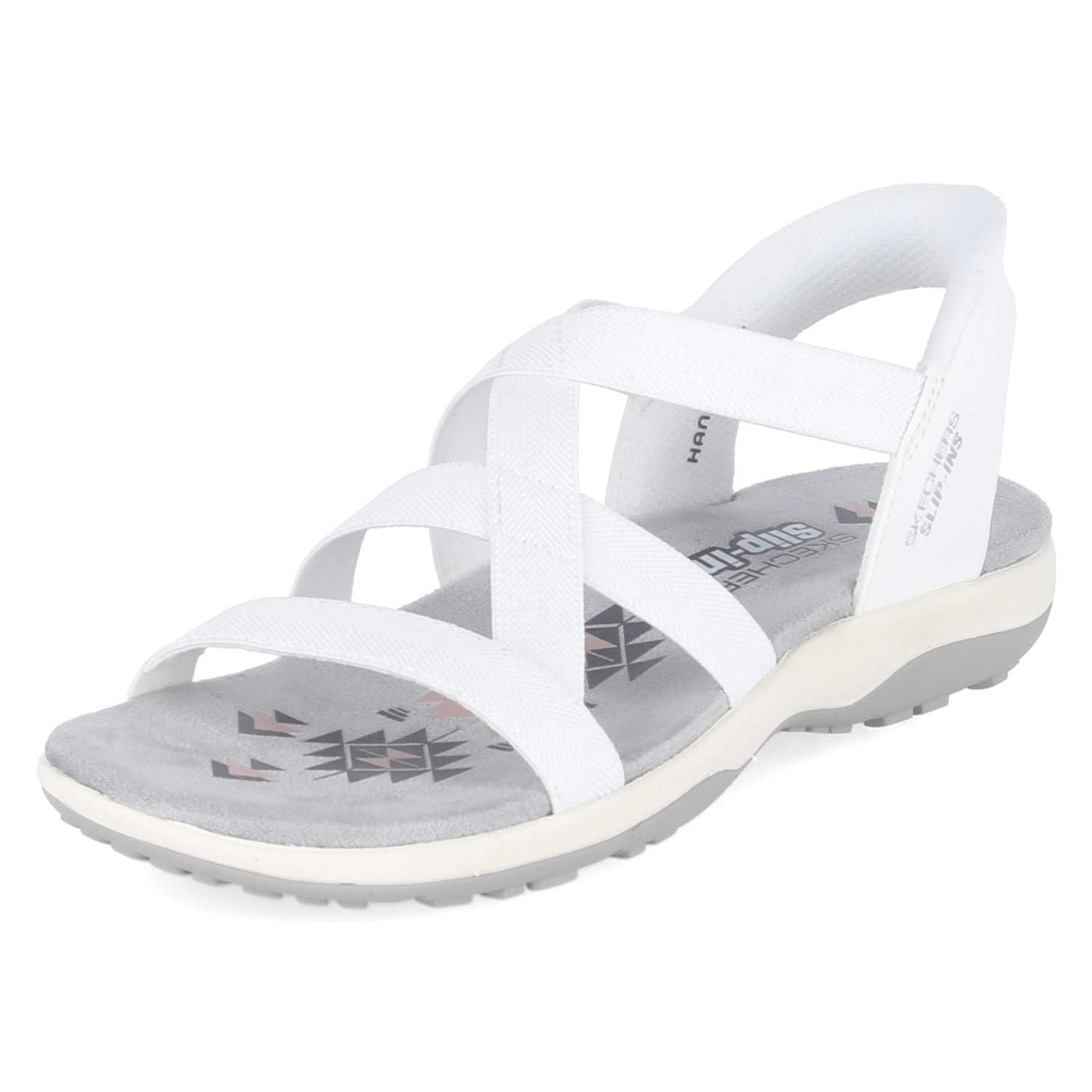 Skechers Women's Reggae Slim - Stretch Flex Hands Free Slip-ins, White, 7