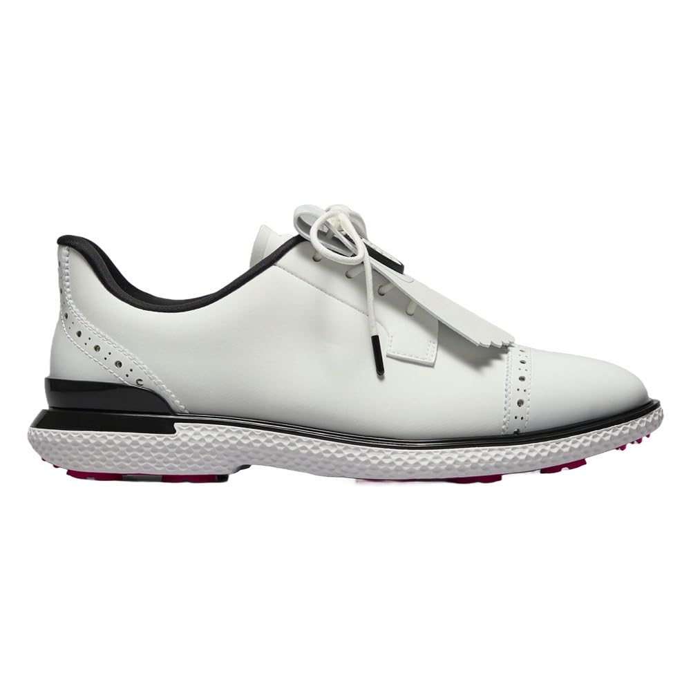 GFORE Women's Gallivan2r Brogue Cap Toe Golf Shoess, Snow/Onyx, 7 Medium