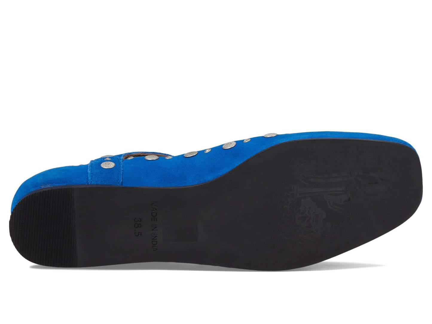 Free People Mystic Mary Jane Flat Shoes for Women - Leather Upper & Lining - Synthetic Outsole - Square Toe Electric Blue Suede EU 36.5 (US Women's 6.5) M