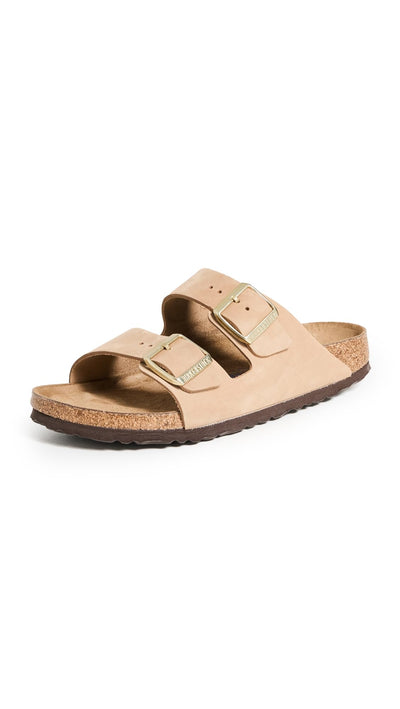 Birkenstock Women's Arizona Soft Footbed Sandals, Sandcastle, 9-9.5 Medium US