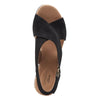Clarks Women's Giselle CoveWedge Sandal, Black Suede, 6 UK