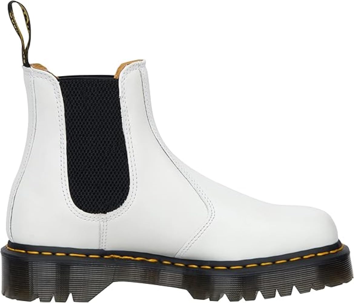 Dr. Martens, Unisex 2976 Bex Chelsea Boots, White Smooth, 11 US Women/10 US Men