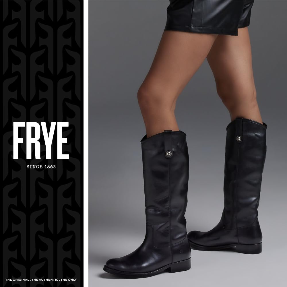 Frye Melissa Double Sole Button Lug Tall Riding Boots for Women - Leather Lined Classics with Modern Stacked Heel and Rugged Mini-Lug Traction Outsole, Bronze - 11M