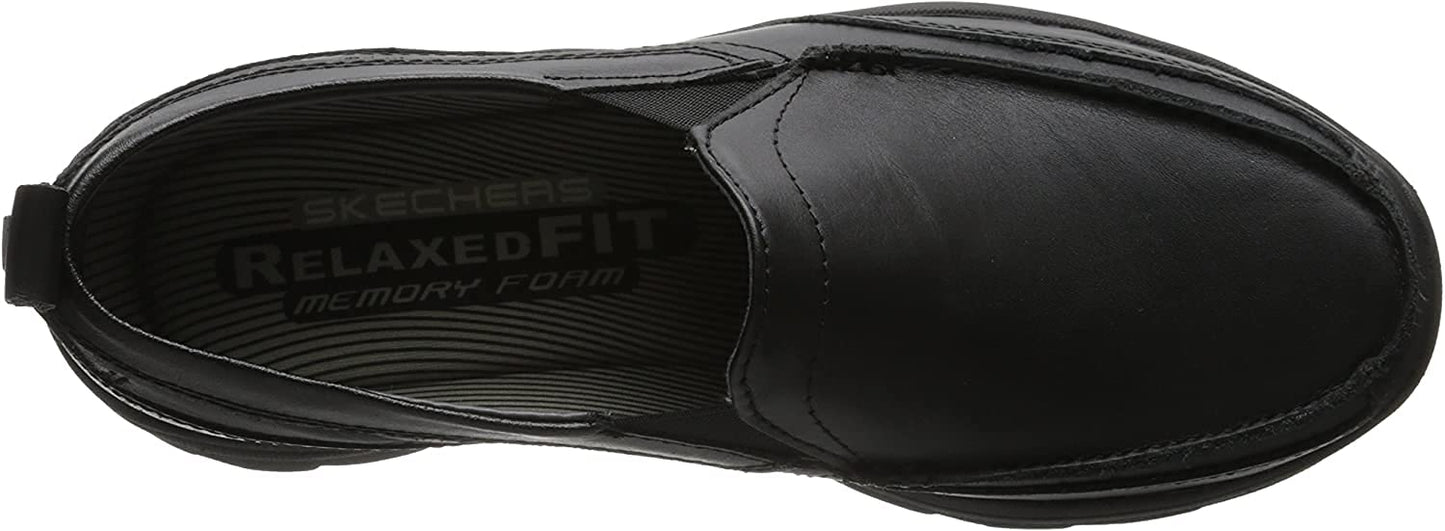 Skechers Mens Superior Gains Loafer, Black/Black, 13 W US