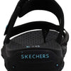 Skechers womens Reggae - Seize the Day - Toe Thong Sandal, Black/Aqua, 7 M US