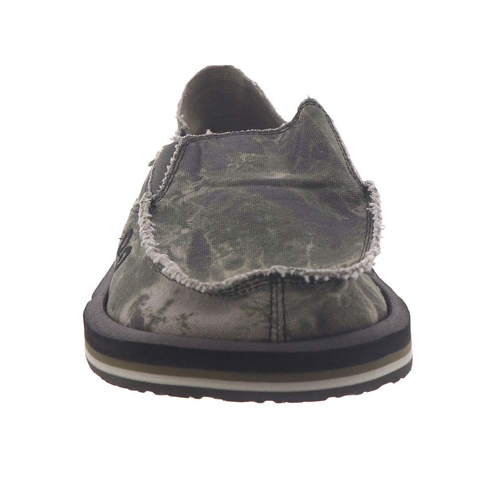 Sanuk Men's Vagabond Soft Top Loafer, Black/Grey Tie Dye, 10