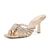 SCHUTZ Women's Capri Heeled Sandals, Platina/Silver, 8.5 Medium US