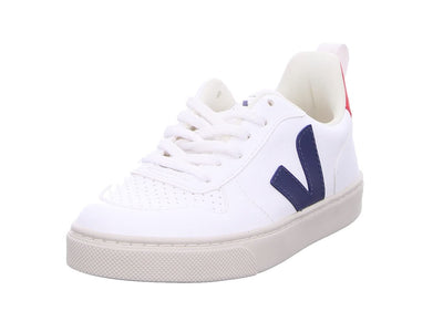 Veja V-10 Lace White/Cobalt Vegan 6 US Big Kid