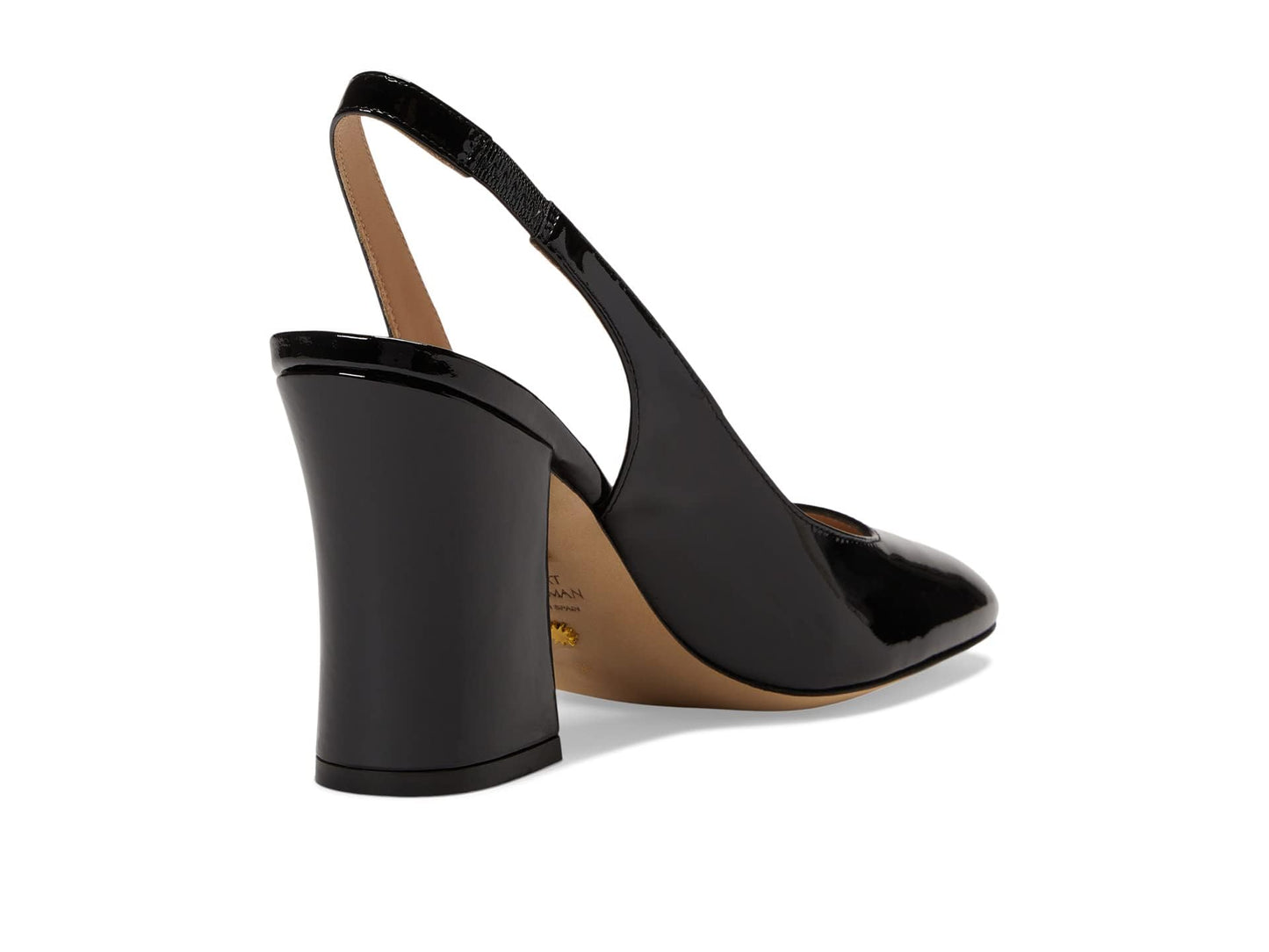 Stuart Weitzman Curveblock 85 Slingback Pump Black 7.5 B