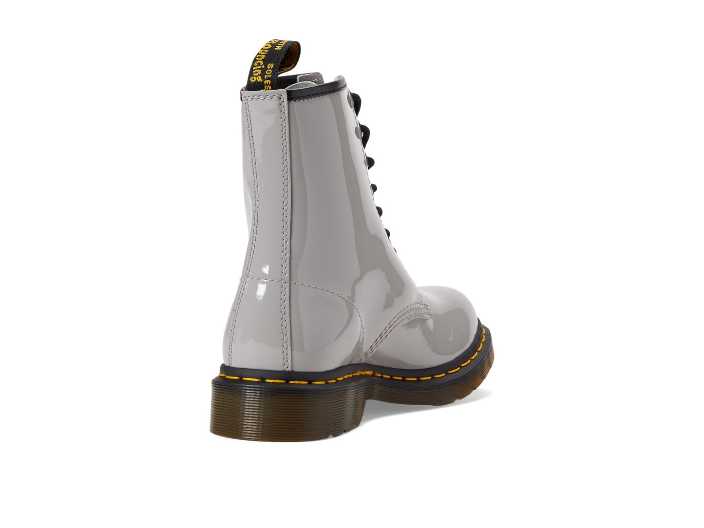 Dr. Martens Women's 1460 W Patent Leather 8 Eye Boot, Zinc Grey, 5