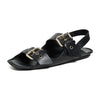 Free People Women's Blossom Buckle Sandals, Black, 9.5 Medium US