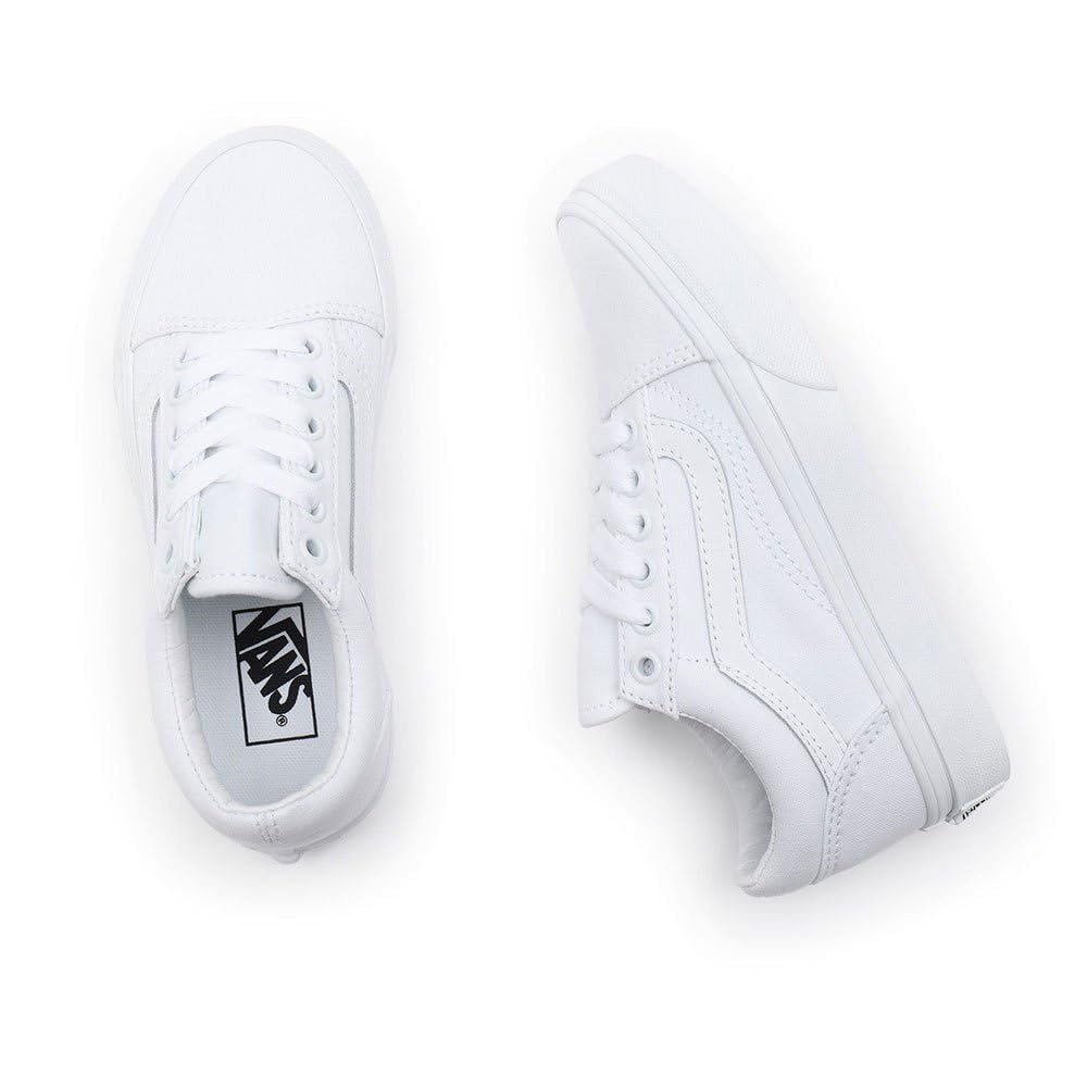 Vans Boy's & Girl's Old Skool Pre School Little Kid Skate Shoe (True White, Medium, Numeric_10_Point_5)