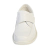 Boys Matte Dress Shoes w/ Hook and Loop Fastener Strap White 13Y