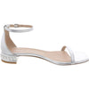 Stuart Weitzman Nudistcurve Pearl Flat Sandal Silver 6.5 B