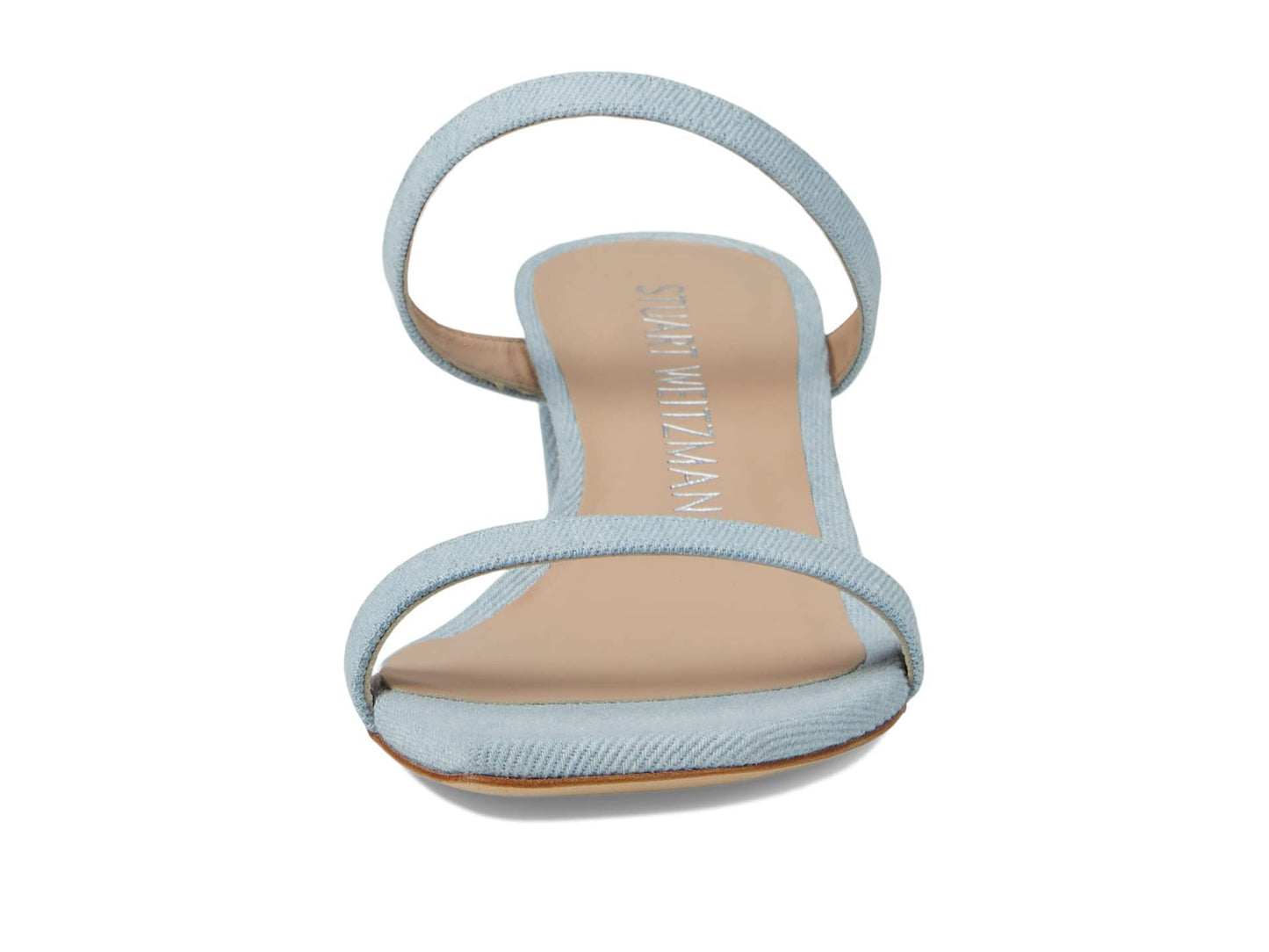 Stuart Weitzman Aleena 50 Block Slide Heels for Women - Leather Upper and Lining, Sleek Straps Design, and Rubber Outsole Light 8 B