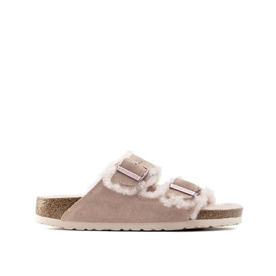 Birkenstock Women's Arizona Shearling Sandals, Light Rose/Light Rose, Pink, 5 Narrow US