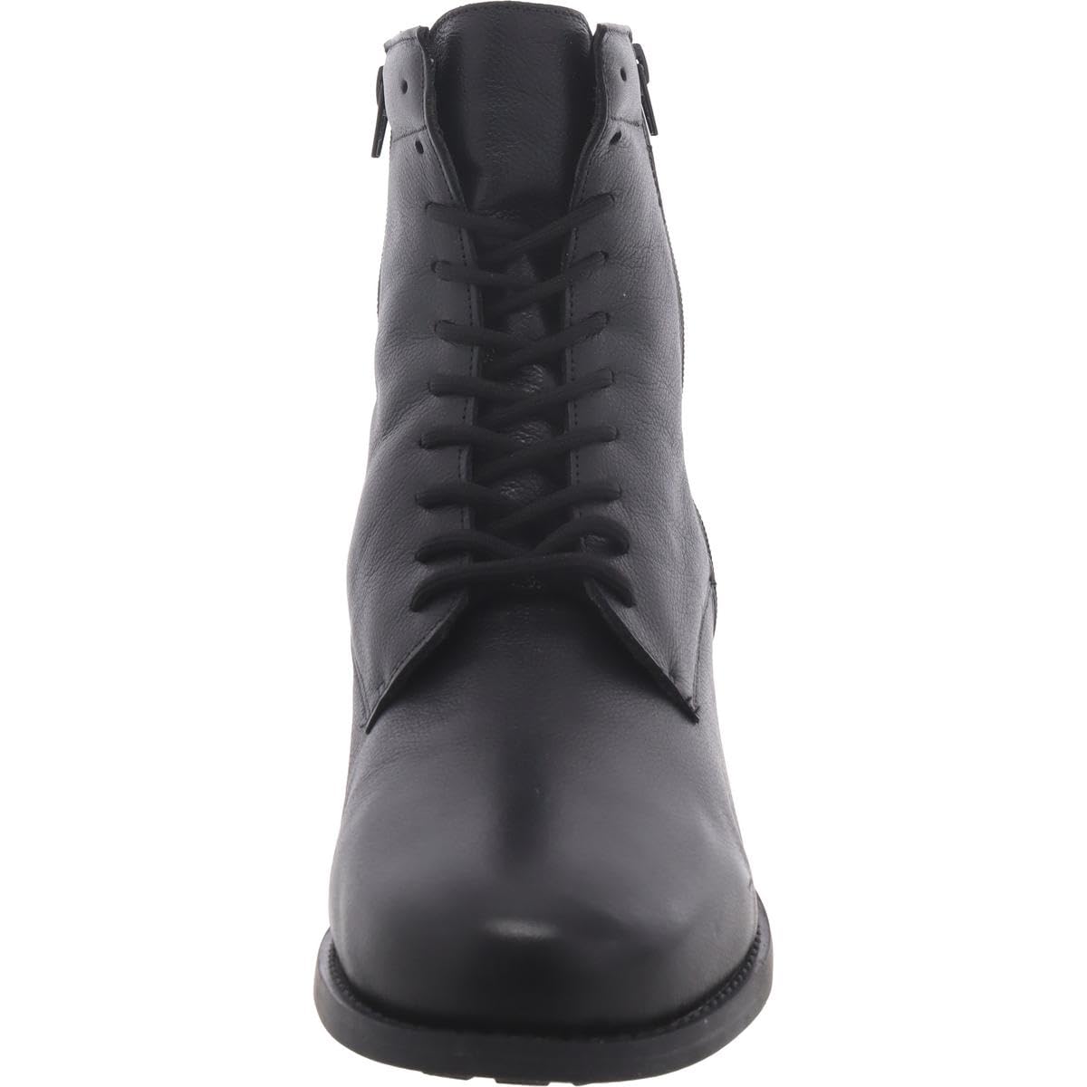 David Tate Women's Expedition Mid Calf Boot, Black Pebble Grain Leather, 8 X-Wide