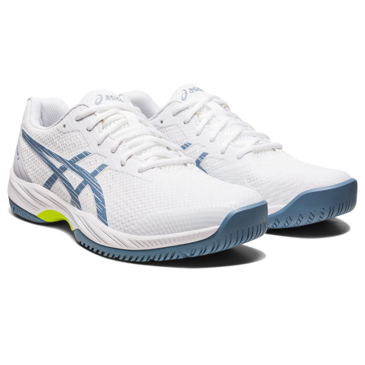 ASICS Men's Gel-Game 9 Tennis Shoe White/Steel Blue 11.5 D (M)