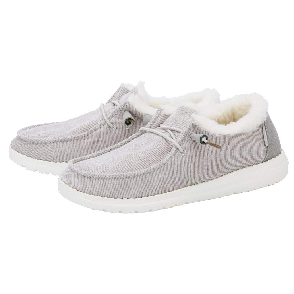 Hey Dude Women's Wendy Chambray | Women's Shoes | Women's Lace Up Loafers | Comfortable & Light-Weight, Grey, 12, Grey, 10 UK