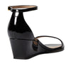 Stuart Weitzman Nudistcurve 50 Wedge Heels for Women - Leather Upper, Square-Toe with Thin Strap, and Adjustable Ankle Strap Black 10 B