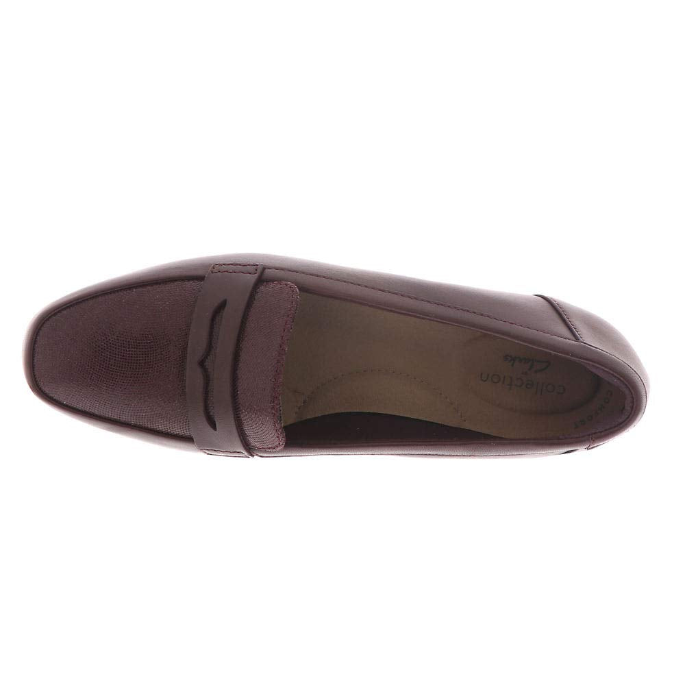 Clarks Women's Juliet Coast - Burgundy Leather/Suede Combi - 9.5W