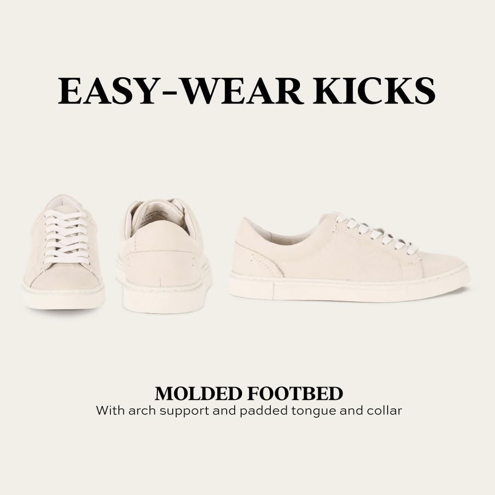 Frye Ivy Low Lace Sneakers for Women Crafted from Soft, Vintage Italian Leather with Removable Molded Footbed, Leather Lining, and Contrast White Rubber Outsoles, Ivory - 11M